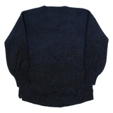 MONSOON Womens Patterned Jumper Blue V-Neck Tight Knit S