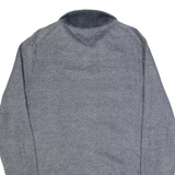 TOMMY HILFIGER Mens Jumper Blue Button Neck Tight Knit L