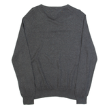TOMMY HILFIGER Mens Jumper Grey V-Neck Tight Knit M