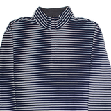 NAUTICA Striped Mens Sweatshirt Blue 1/4 Zip 2XL