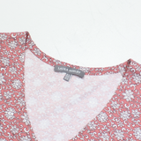 LAURA ASHLEY Womens Printed Top Pink V-Neck Floral UK 12