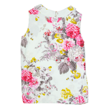 JOULES Womens Printed Vest Cream Collared Sleeveless Floral UK 12