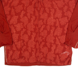 WHITE STUFF Sheer Womens Printed Blouse Red Roll Neck 3/4 Sleeve UK 12