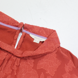 WHITE STUFF Sheer Womens Printed Blouse Red Roll Neck 3/4 Sleeve UK 12