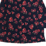 LAURA ASHLEY Womens Printed Top Black 3/4 Sleeve Floral UK 12