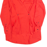 RAG & BONE Womens Blouse Red V-Neck Long Sleeve S