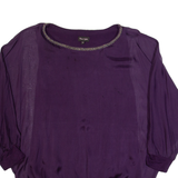 PHASE EIGHT Womens Top Purple 3/4 Sleeve Silk XS