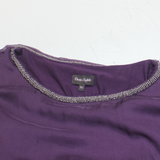 PHASE EIGHT Womens Top Purple 3/4 Sleeve Silk XS