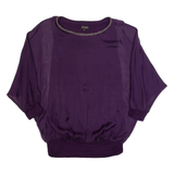 PHASE EIGHT Womens Top Purple 3/4 Sleeve Silk XS