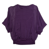 PHASE EIGHT Womens Top Purple 3/4 Sleeve Silk XS