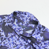 FRENCH CONNECTION Oversized Cropped Womens Printed Shirt Blue Floral XS