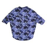 FRENCH CONNECTION Oversized Cropped Womens Printed Shirt Blue Floral XS