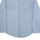 HOLLISTER Womens Plain Shirt Blue Long Sleeve L