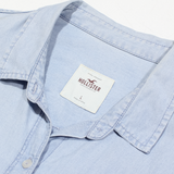 HOLLISTER Womens Plain Shirt Blue Long Sleeve L