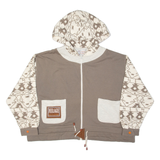 LA MIRAGE Cropped Womens Brown Hoodie Full Zip UK 18