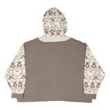 LA MIRAGE Cropped Womens Brown Hoodie Full Zip UK 18