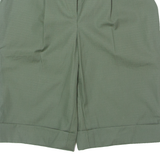 Pleated Womens Casual Shorts Green Slim 90s XS W26