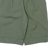 Pleated Womens Casual Shorts Green Slim 90s XS W26