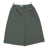 LADY LINE Pleated Womens Casual Shorts Green Slim 90s XS W26