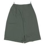 LADY LINE Pleated Womens Casual Shorts Green Slim 90s XS W26