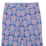 Womens Pedal Pushers Shorts Blue 90s Floral M W30