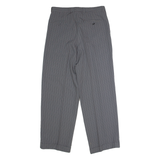 MANUEL MANCERA Striped Mens Trousers Grey Regular Straight Viscose W30 L30