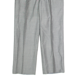 Pleated Mens Trousers Grey Regular Straight W36 L29