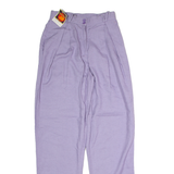 BADER Womens Trousers Purple Regular Straight 90s Linen W26 L32