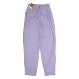BADER Womens Trousers Purple Regular Straight 90s Linen W26 L32