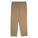 LINEA DUE Pleated Mens Trousers Brown Regular Straight W36 L32
