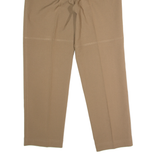 LINEA DUE Pleated Mens Trousers Brown Regular Straight W36 L32