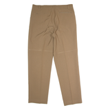 LINEA DUE Pleated Mens Trousers Brown Regular Straight W36 L32
