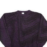 Womens Jumper Purple Chunky Knit UK 8