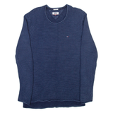 TOMMY HILFIGER Long Womens Jumper Blue Tight Knit M