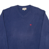 MAUL & SONS Mens Jumper Blue Tight Knit L