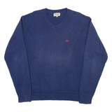 MAUL & SONS Mens Jumper Blue Tight Knit L