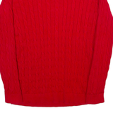 TOMMY HILFIGER Mens Jumper Red Cable Knit 2XL