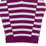 U.S. POLO ASSN. Womens Jumper Purple V-Neck Cable Knit XS