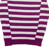 U.S. POLO ASSN. Womens Jumper Purple V-Neck Cable Knit XS