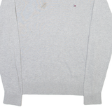 TOMMY HILFIGER Mens Jumper Grey V-Neck Tight Knit S