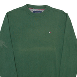 TOMMY HILFIGER Mens Jumper Green Tight Knit M