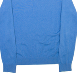 TOMMY HILFIGER Mens Jumper Blue V-Neck Tight Knit S