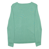 TOM TAILOR Lightweight Mens Jumper Green V-Neck Tight Knit M