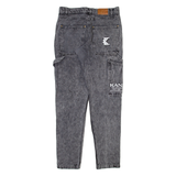 KARL KANI Carpenter Womens Jeans Grey Relaxed Tapered Acid Wash W32 L32