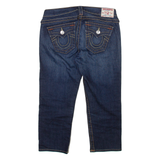 TRUE RELIGION Three Quarters Womens Jeans Blue Slim Tapered W28 L21