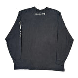 Carhartt Spellout Long Sleeve T-Shirt - XL Black Cotton