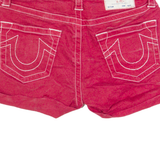 TRUE RELIGION Jennie Curvy Womens Denim Shorts Red S W26