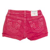 TRUE RELIGION Jennie Curvy Womens Denim Shorts Red S W26