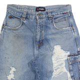 FUBU Distressed Mens Jorts Shorts Blue L W36