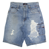 FUBU Distressed Mens Jorts Shorts Blue L W36